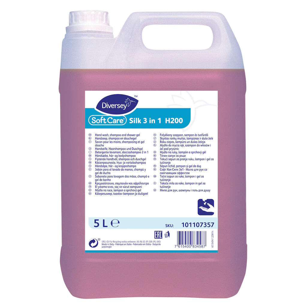 Soft Care Silk 3 in 1 H200 2x5L - Håndsæbe, hår- & bodyshampoo