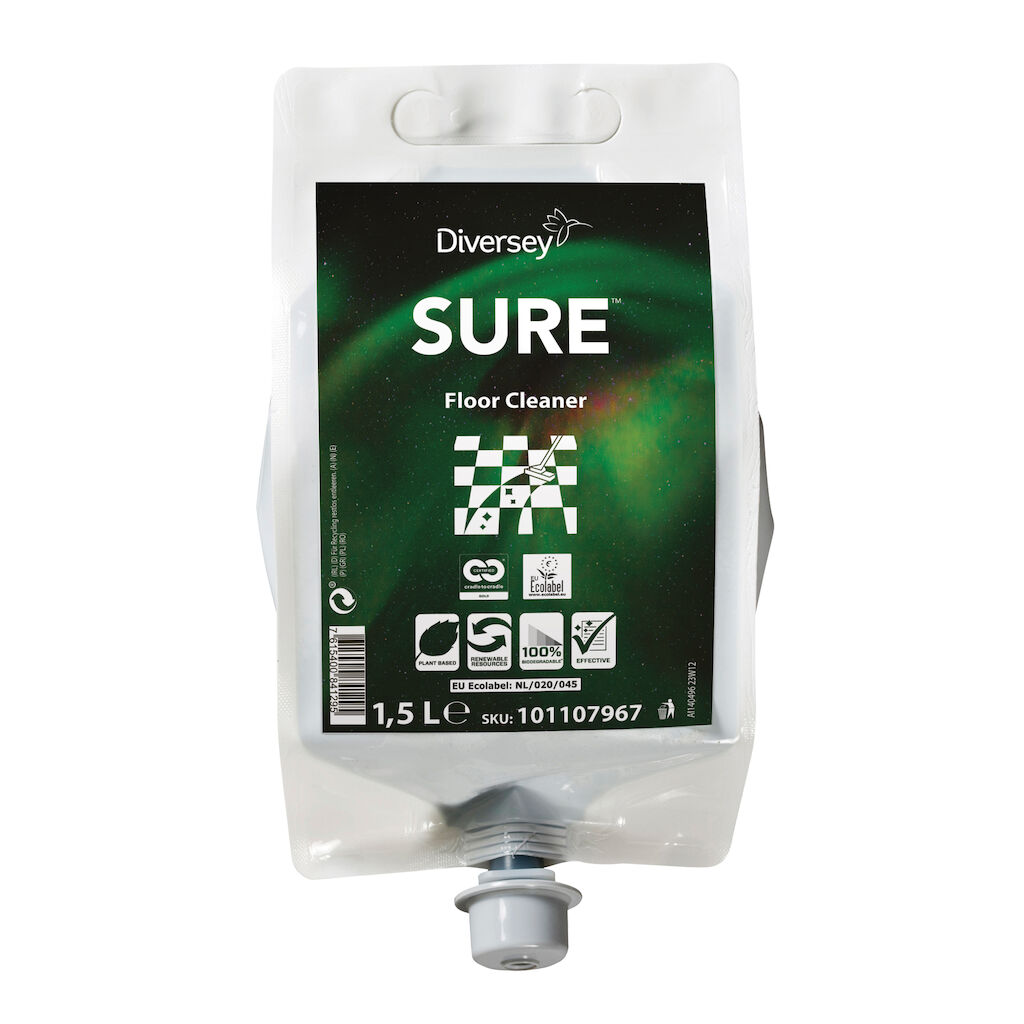 SURE Floor Cleaner ID 2x1.5L - Plantebaseret gulvrengøringsmiddel i IntelliDose pose