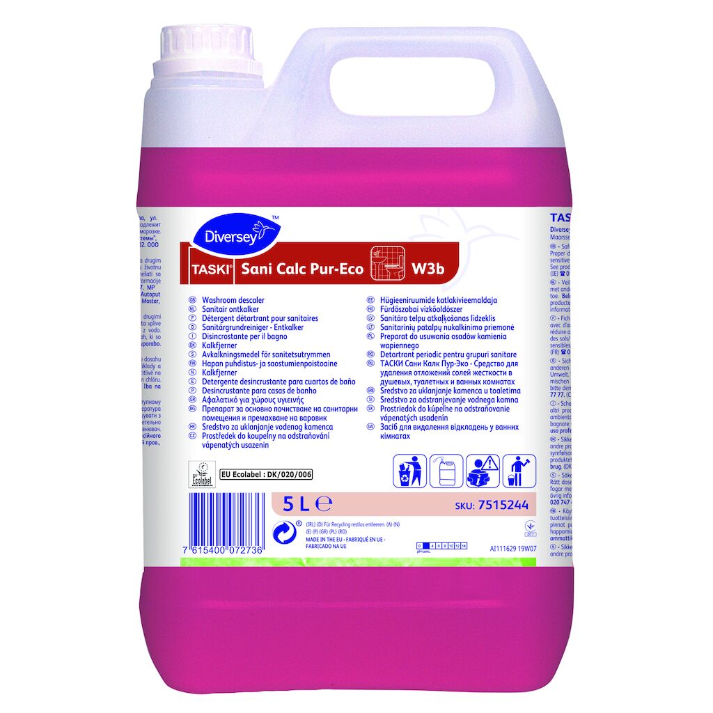 TASKI Sani Calc Pur-Eco W3b 2x5L - Umweltfreundlicher Sanitär-Grundreiniger