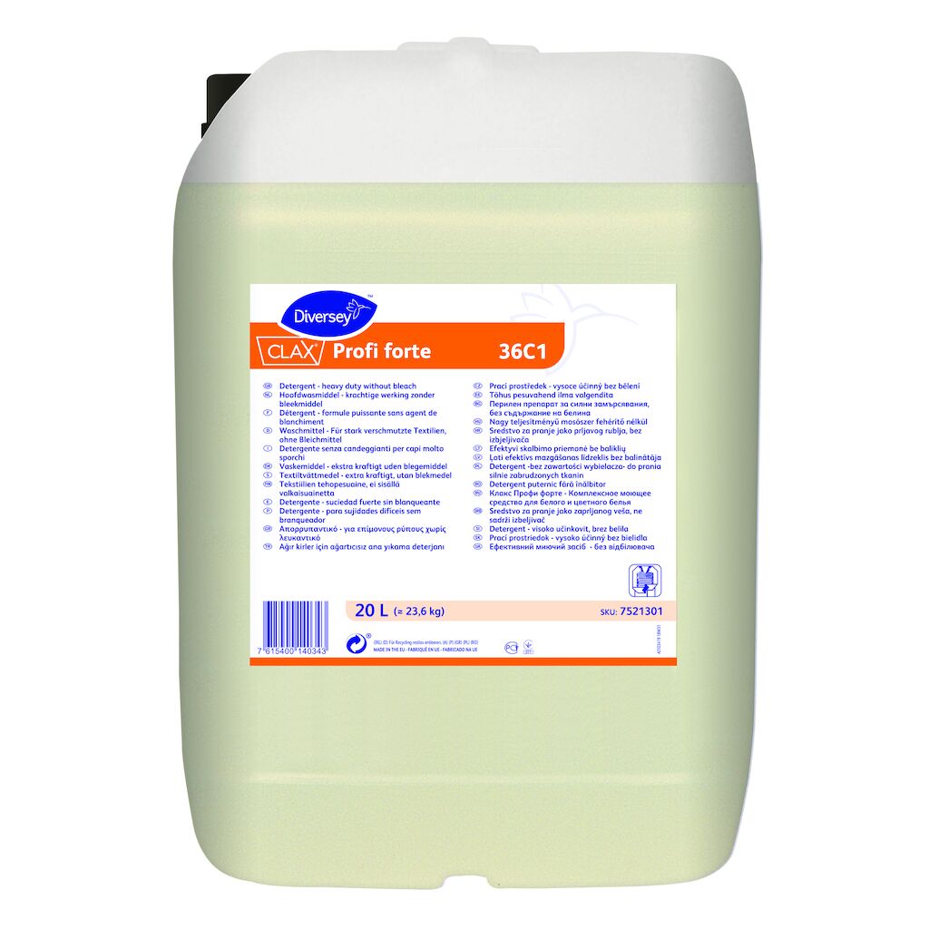 Clax Profi forte 36C1 20L - Flüssiges Alleinwaschmittel für weiße und bunte Textilien