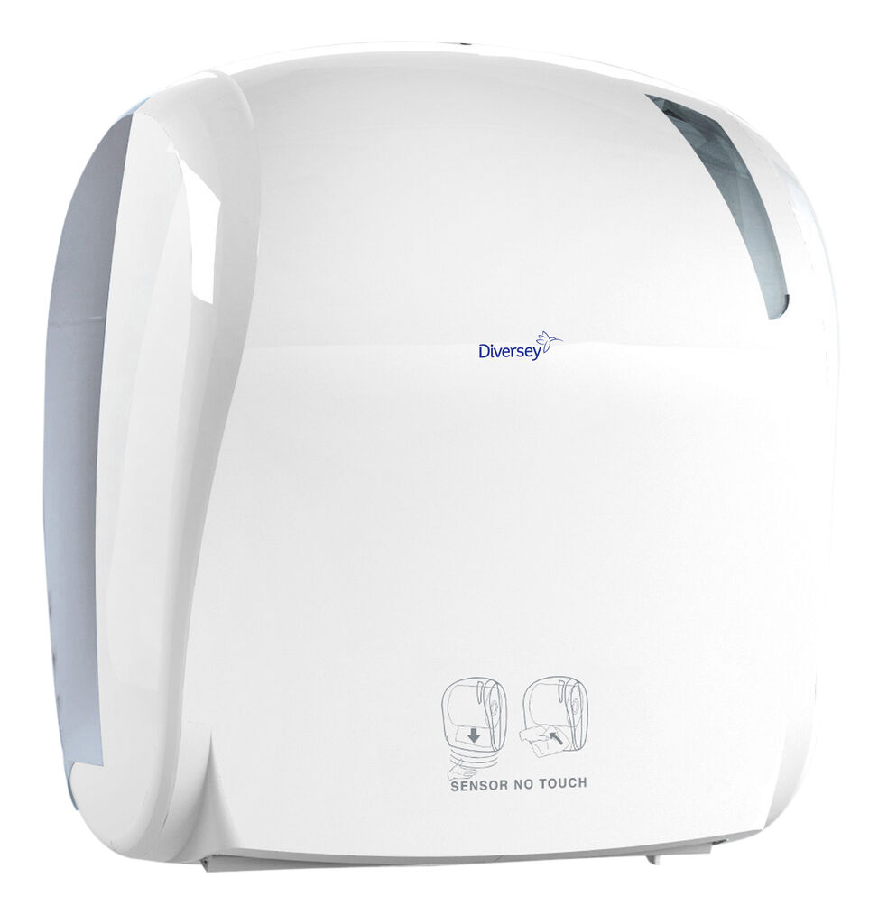 Electronic Towel Roll Dispenser White 1pc - Άσπρο - Συσκευή για χειροπετσέτες ρολό από ΑΒS πλαστικό.