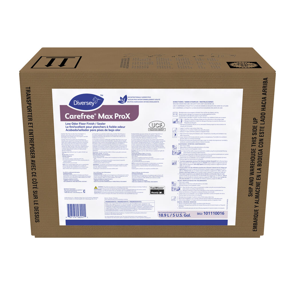 Carefree Max ProX Low Odor Floor Finish Sealer, 5gal - Low Odor