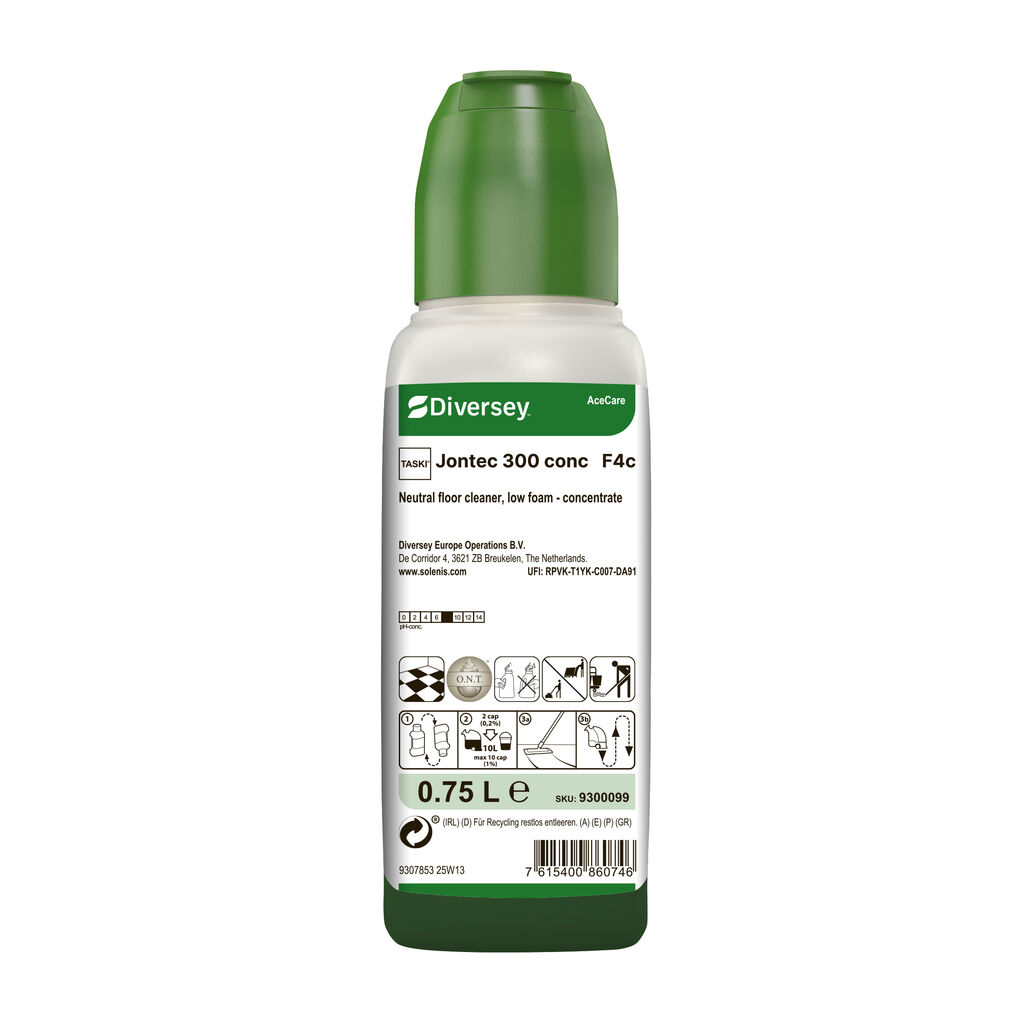 TASKI Jontec 300 conc 6x1L - Low foam, neutral floor cleaner | Solenis ...