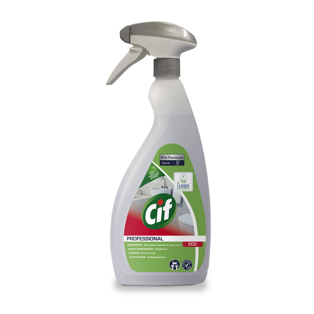 Cif Professional Eco Washroom 6x0.75L - Eco-certified, ready-to-use sanitary cleaner for all surfaces in the bathroom