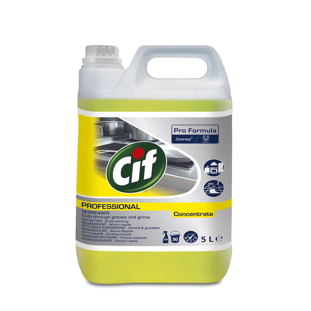 Cif Pro Formula Degreaser Concentrate 2x5L - Concentrated kitchen degreaser for large surfaces