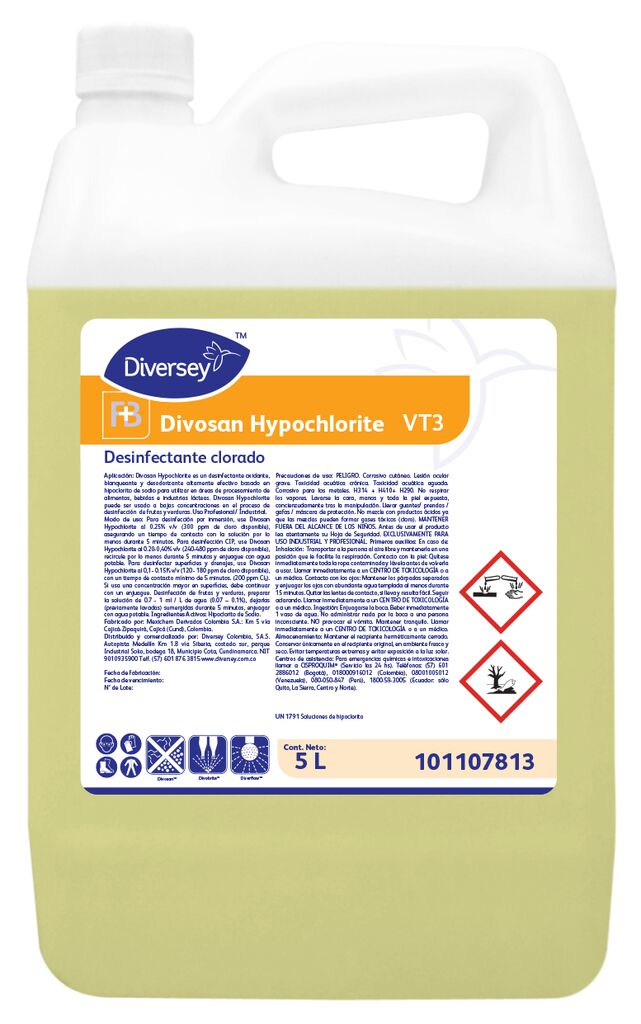 DIVOSAN HYPOCHLORITE 2x5L - Desinfectante terminal clorado