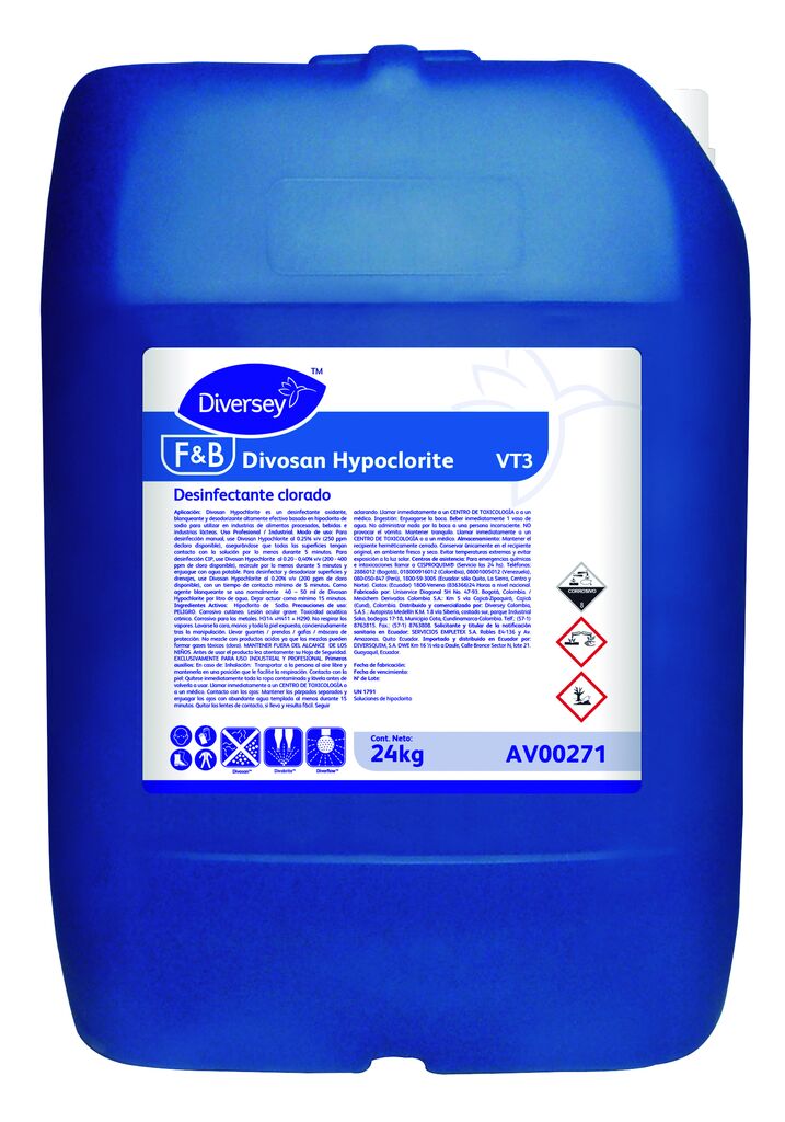 DIVOSAN HYPOCHLORITE 24kg - Desinfectante terminal clorado
