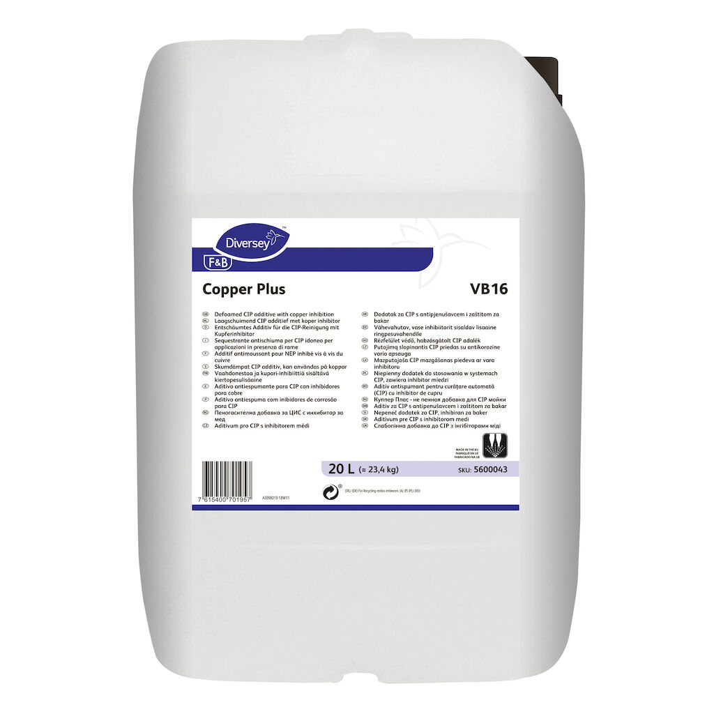 Copper Plus VB16 20L - Vaahdonestoa ja kupari-inhibiittiä sisältävä kiertopesulisäaine