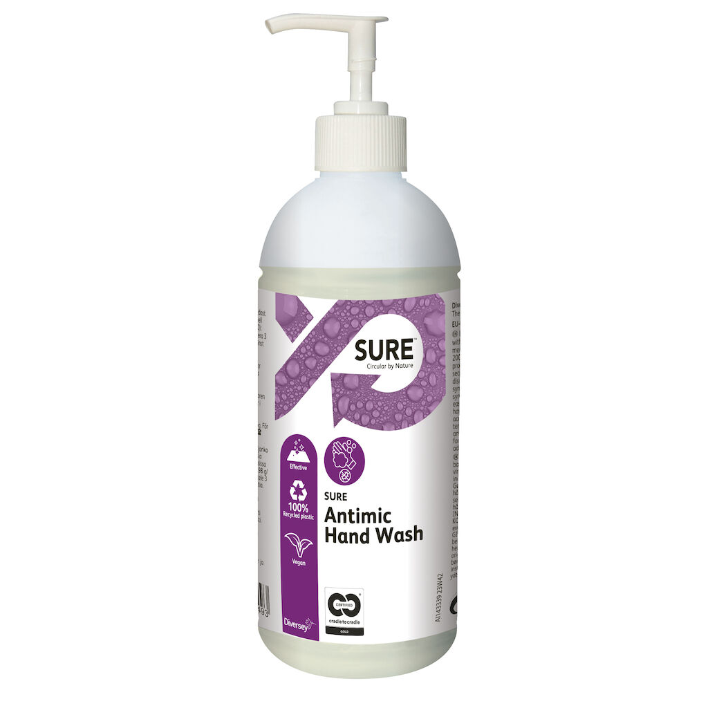 SURE Antibac Hand Wash Free 6x0.5L - Desinfioiva, mieto, hajusteeton ja ...