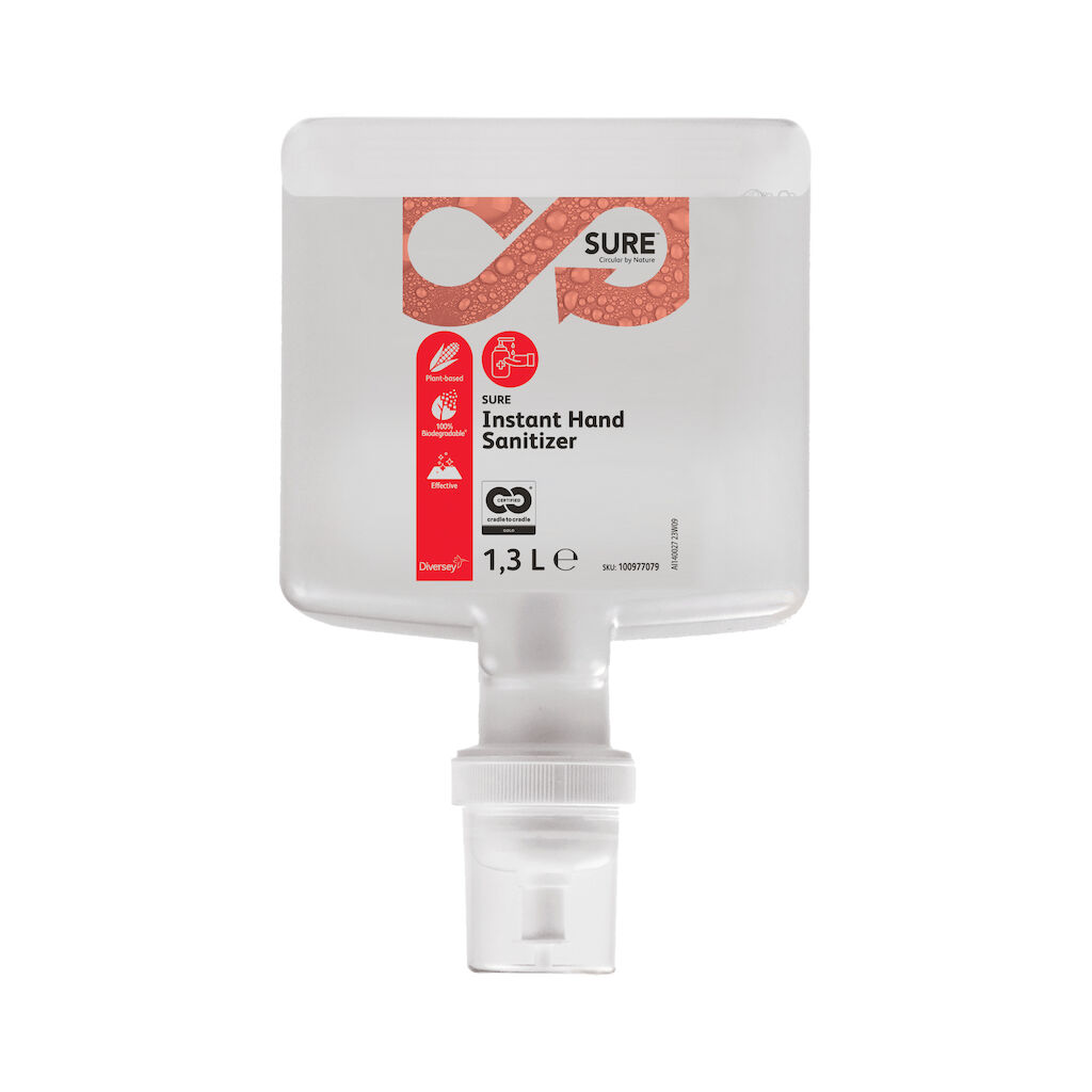 SURE Instant Hand Sanitizer 4x1.3L - Mousse désinfectante pour les mains sans alcool, non classée CLP, très efficace, au parfum rafraîchissant