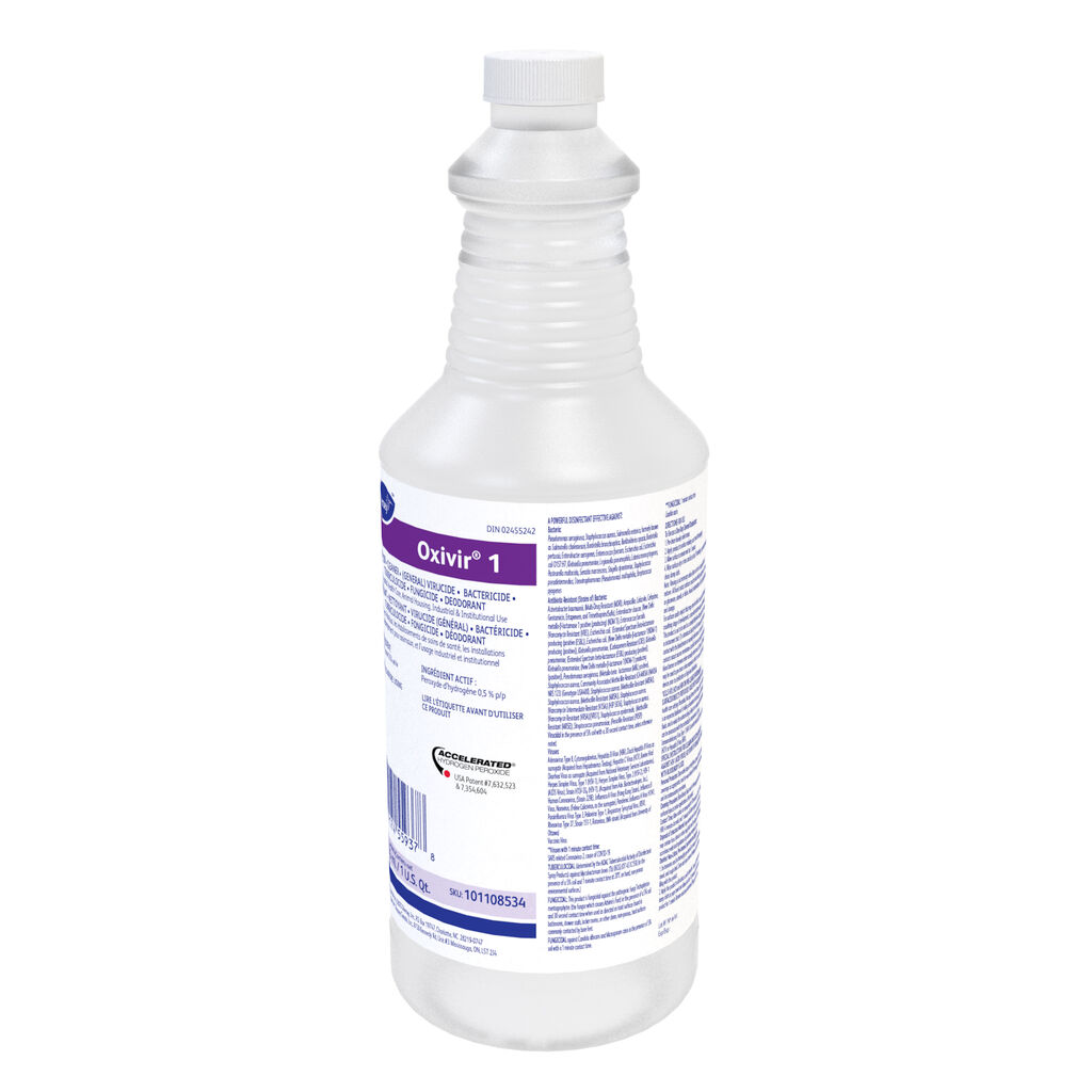 Oxivir® 1 RTU, 946ml, 12/CT - DÉSINFECTANT • NETTOYANT • VIRUCIDE (GÉNÉRAL) • BACTÉRICIDE • TUBERCULOCIDE • FONGICIDE • DÉODORANT