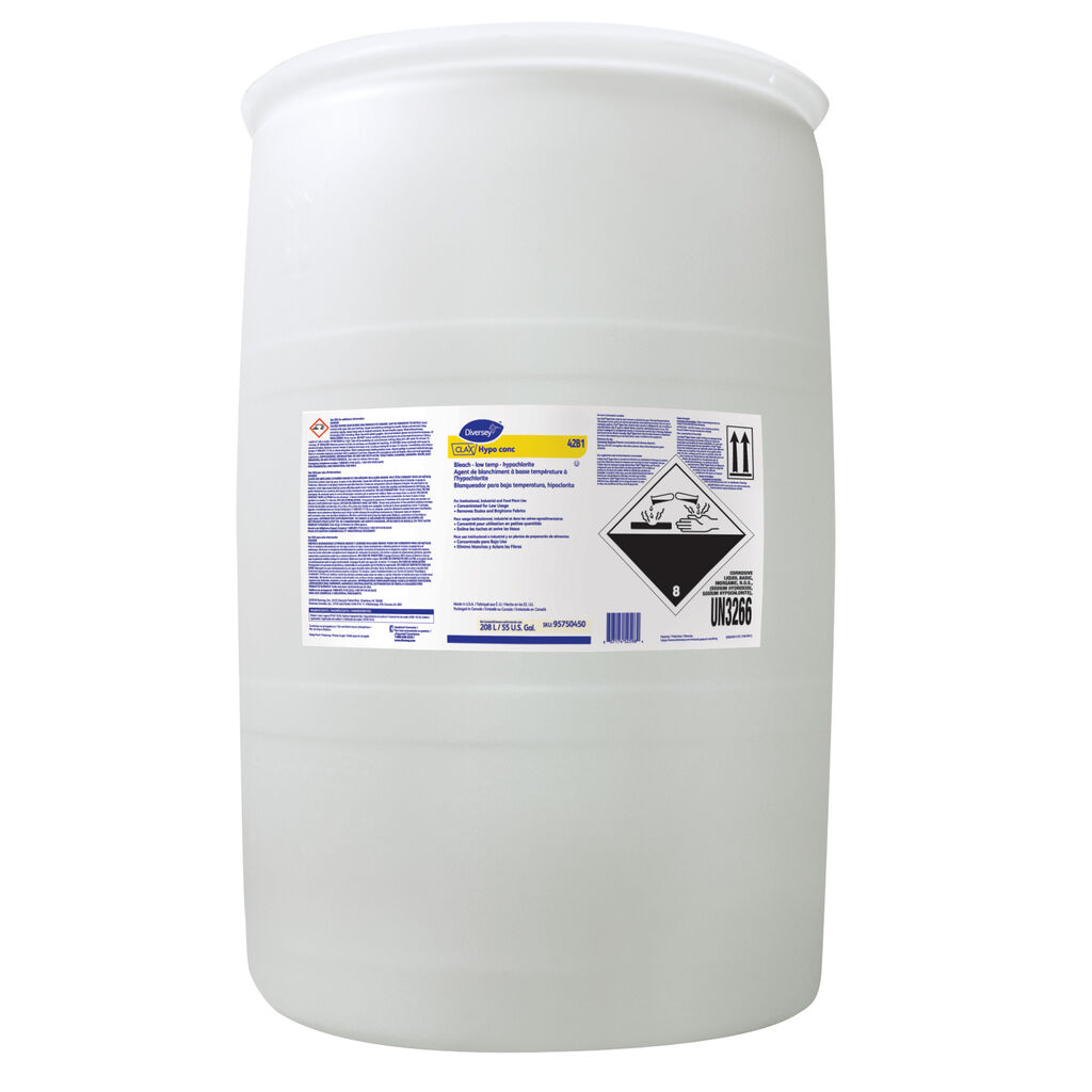 Clax® Hypo conc 42B1 42B1, 55gal - Eau de Javel - basse température - hypochlorite