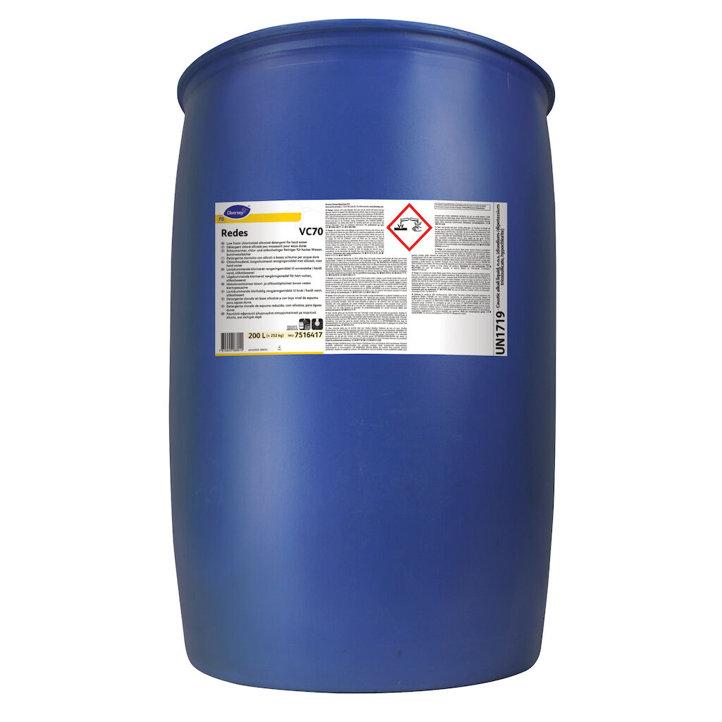 Redes VC70 200L - Détergent chloré silicaté peu moussant pour eaux dures