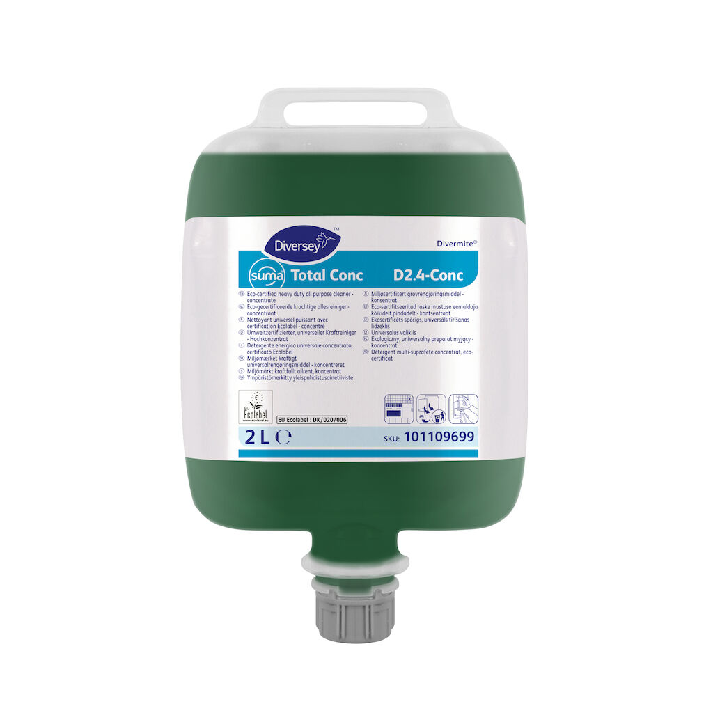 Suma Total Conc D2.4 3x2L - Nettoyant universel concentré avec écolabel pour distributeur Divermite