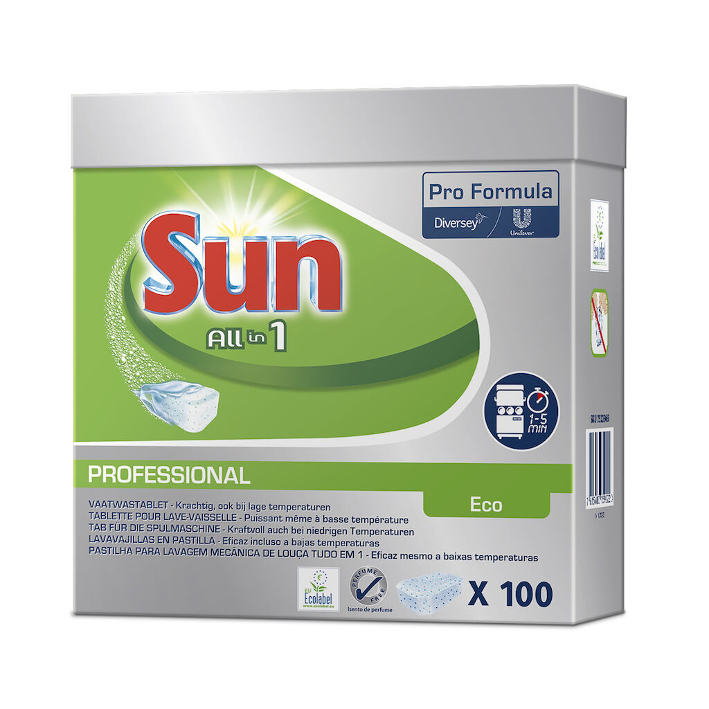 Sun Professionnel Tablettes Tout en 1 Eco 5x100pc - Tablettes écolabélisé lave-vaisselle tout en un
