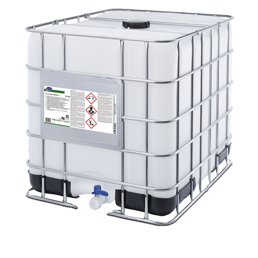 Dicolube Sustain-1 VL108 950L - Syntetyczny preparat smarujący do przenośników taśmowych, pozwalający na redukcję zużycia wody