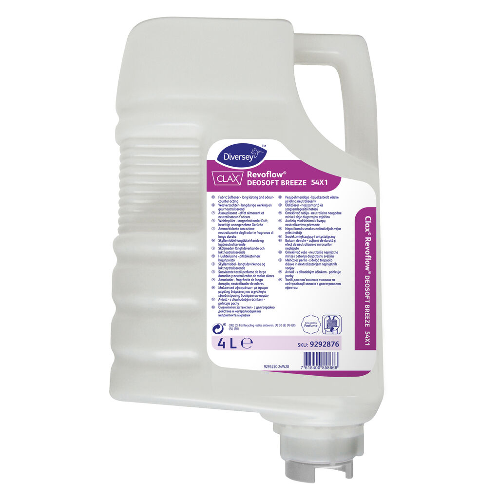 Clax Revoflow DEOSOFT BREEZE 54X1 2x4L - Amaciador de roupa - perfume concentrado de longa duração