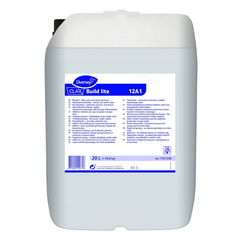 Clax Build lite 12A1 20L - Aditivo – para sujidades gordurosas e águas de baixa dureza