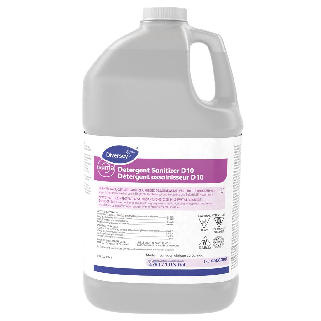 【suma】 Suma® Detergent Sanitizer D10 D10, 1gal, 4/CT | Solenis Products
