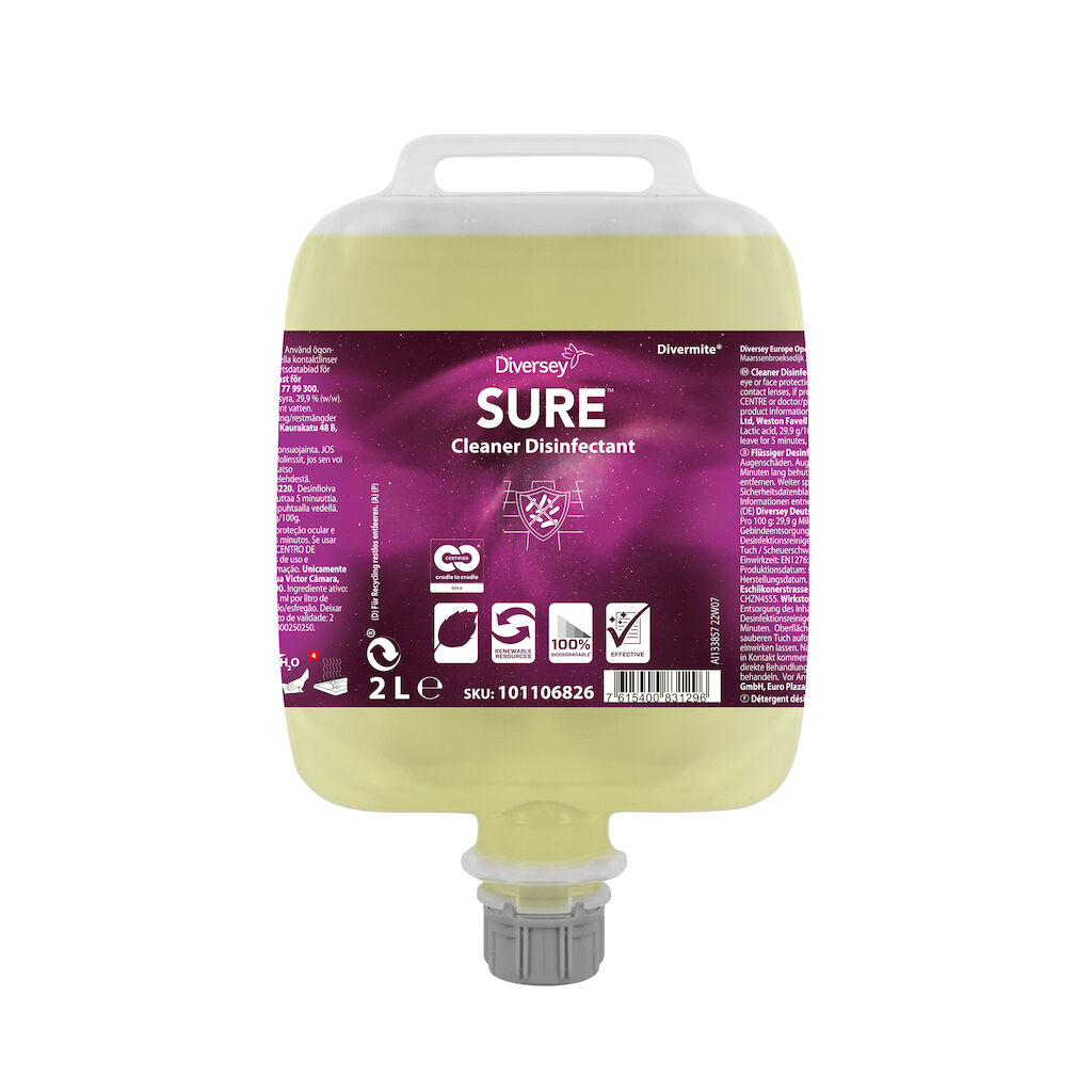 SURE Cleaner Disinfectant DVM 3x2L - Koncentrerat rengörings- och ...