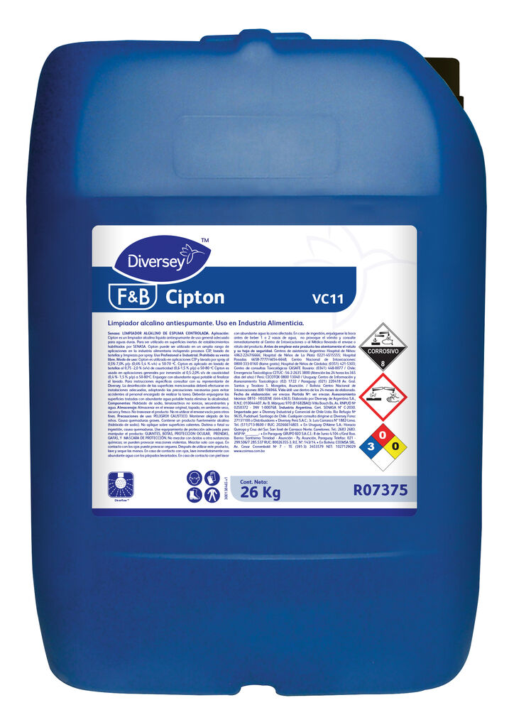 CIPTON VC11 26kg - LIMPIADOR ALCALINO DE ESPUMA CONTROLADA APTO PARA ...