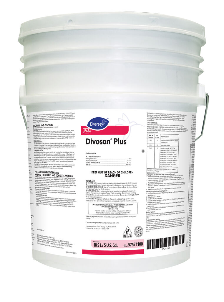 Divosan® Plus, 5gal - Non-foaming liquid peroxyacetic acid sanitizer ...