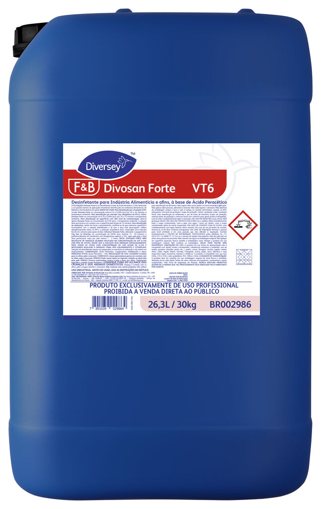 DIVOSAN FORTE 30kg - DESINFETANTE PARA INDÚSTRIA ALIMENTÍCIA E AFINS, À ...