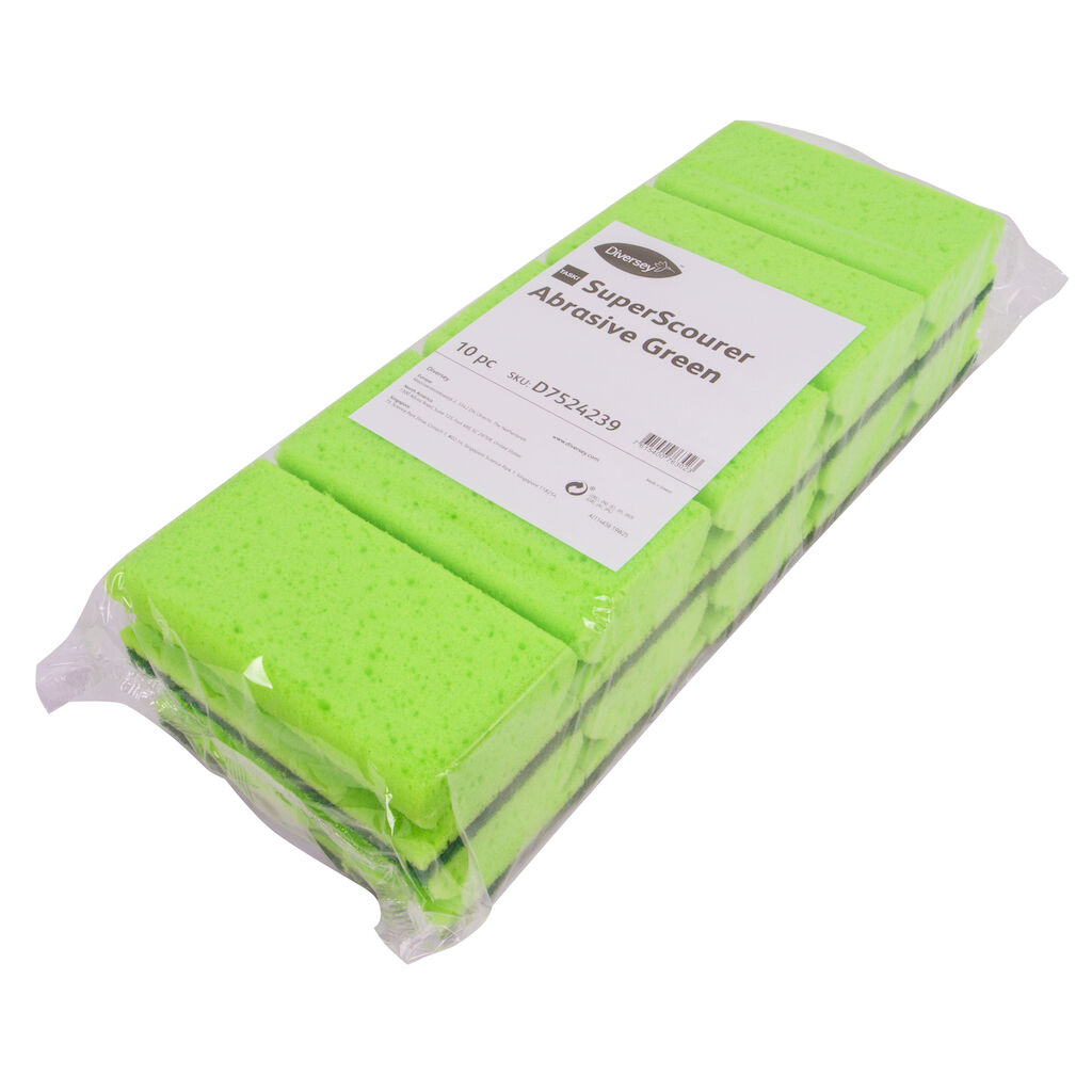 TASKI SuperScourer Abrasive Green 10pc - Vert - Éponge de pad avec pad ...
