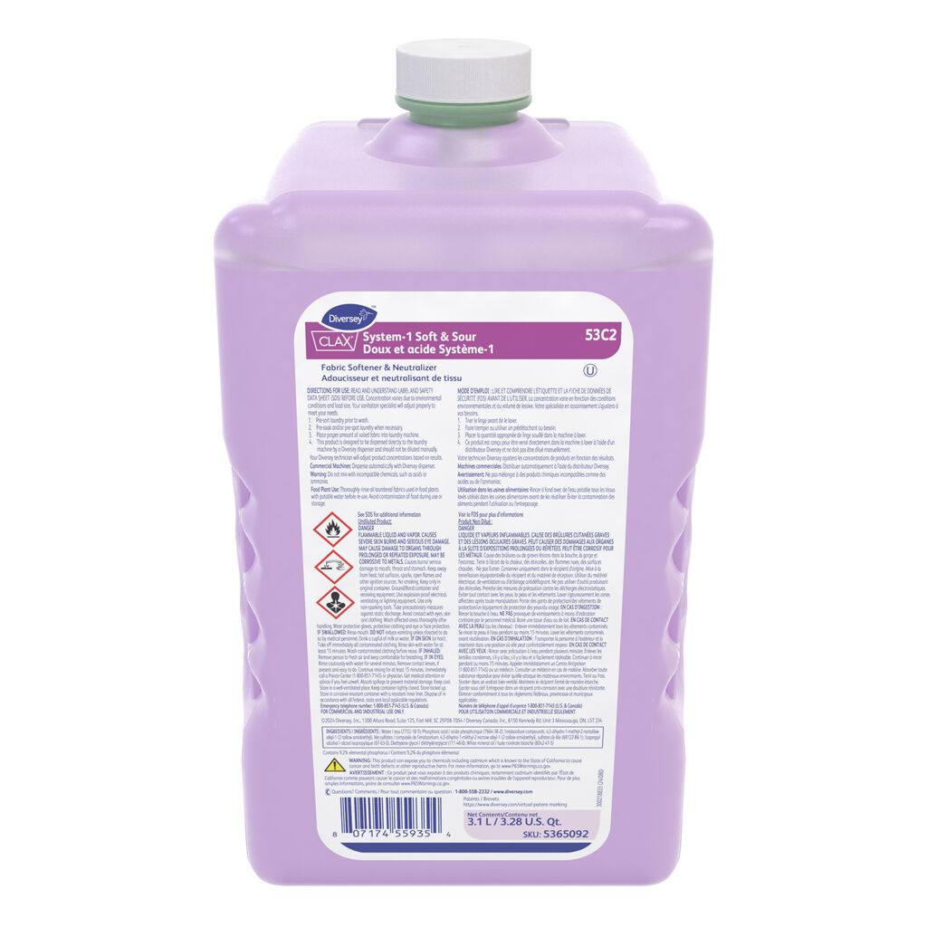 Clax® System-1 Soft & Sour 53C2 53C2, 3100ml, 2/CT - Fabric