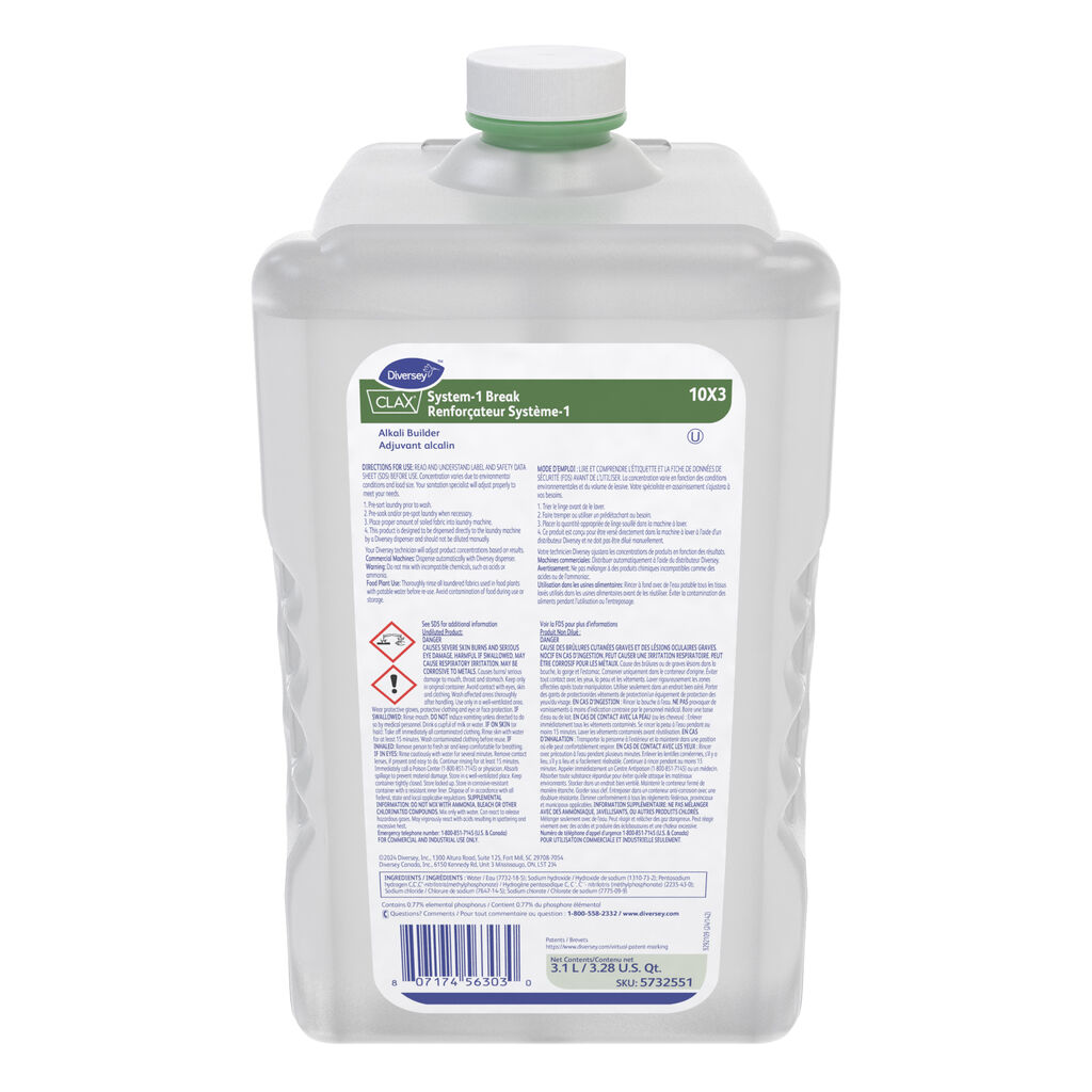 Clax® System-1 Sour 60D2 60D2, 3100ml, 2/CT - Laundry Neutralizer