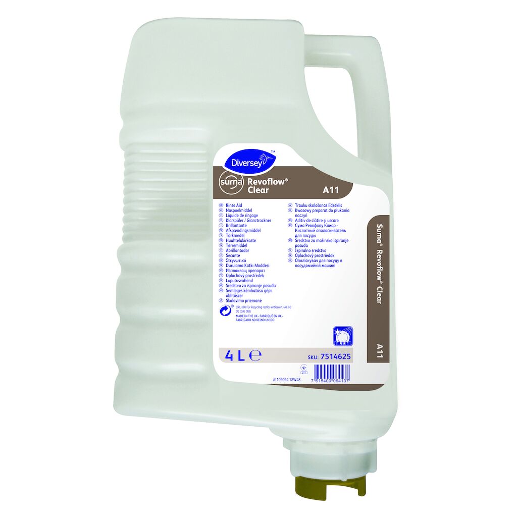 Suma Revoflow Clear A11 3x4L - Machine liquid acidic rinse aid for hard ...