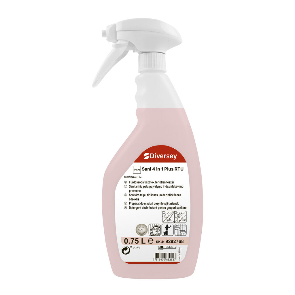 TASKI Sani 4 in 1 Plus RTU, 0.75L, 6/CT - Sani 4 in 1 RTU | Solenis ...