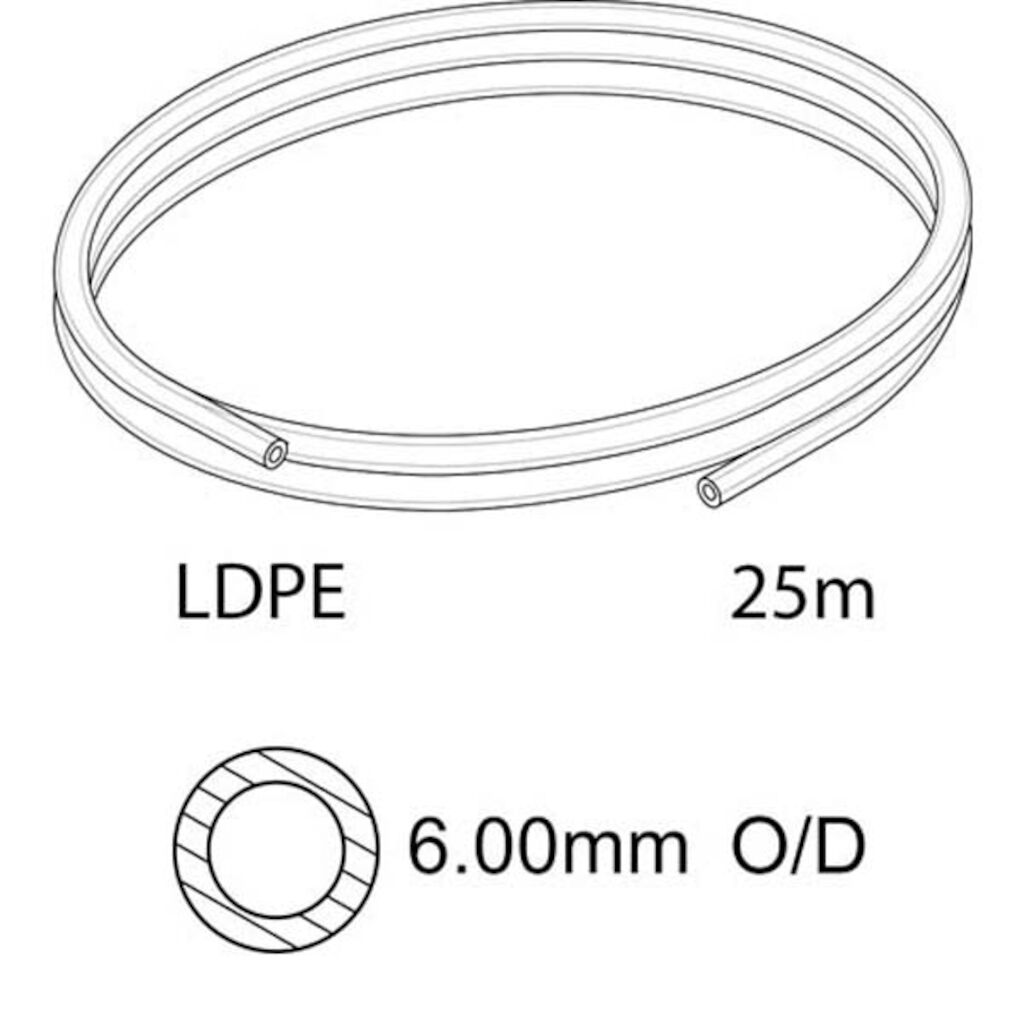 Tube Plythene 6mm O/D x 25m Natural 1pc | Solenis Products