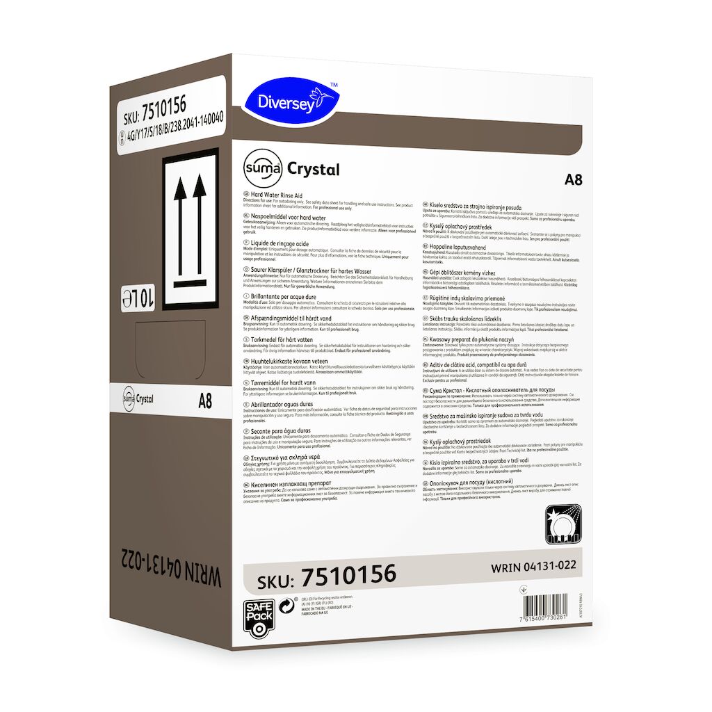 Suma Crystal A8 10L - Liquid acidic rinse aid | Solenis Products