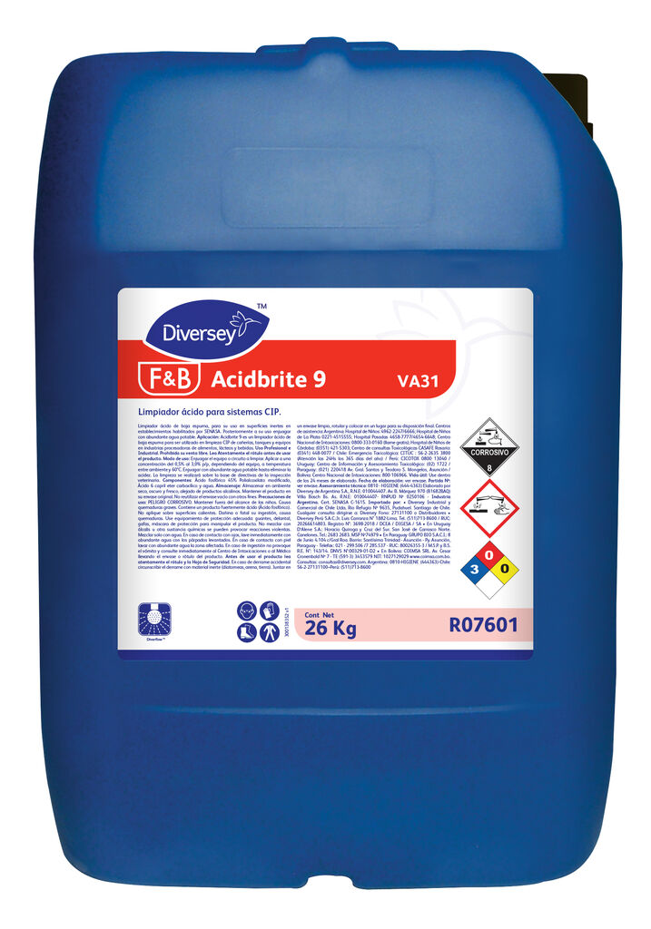ACIDBRITE 9 26kg - LIMPIADOR ÁCIDO PARA CIP CON PROPIEDADES | Solenis ...
