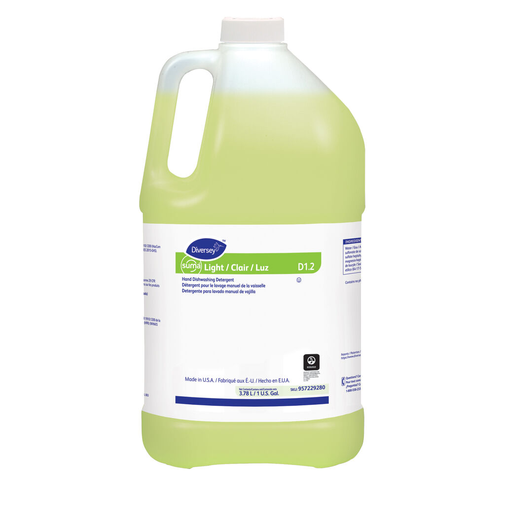 Suma® Light D1.2 D1.2, 1gal, 4/CT - Hand Dishwashing Detergent