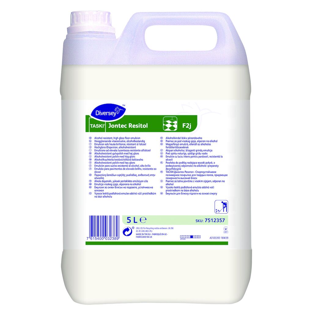 TASKI Jontec Resitol F2j 2x5L - Alcohol resistant, floor polish ...