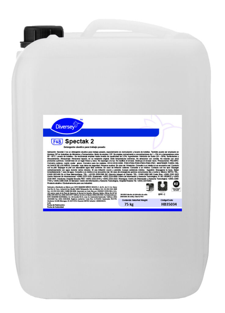 SPECTAK 2 75kg - Detergente cáustico para trabajo pesado | Solenis Products