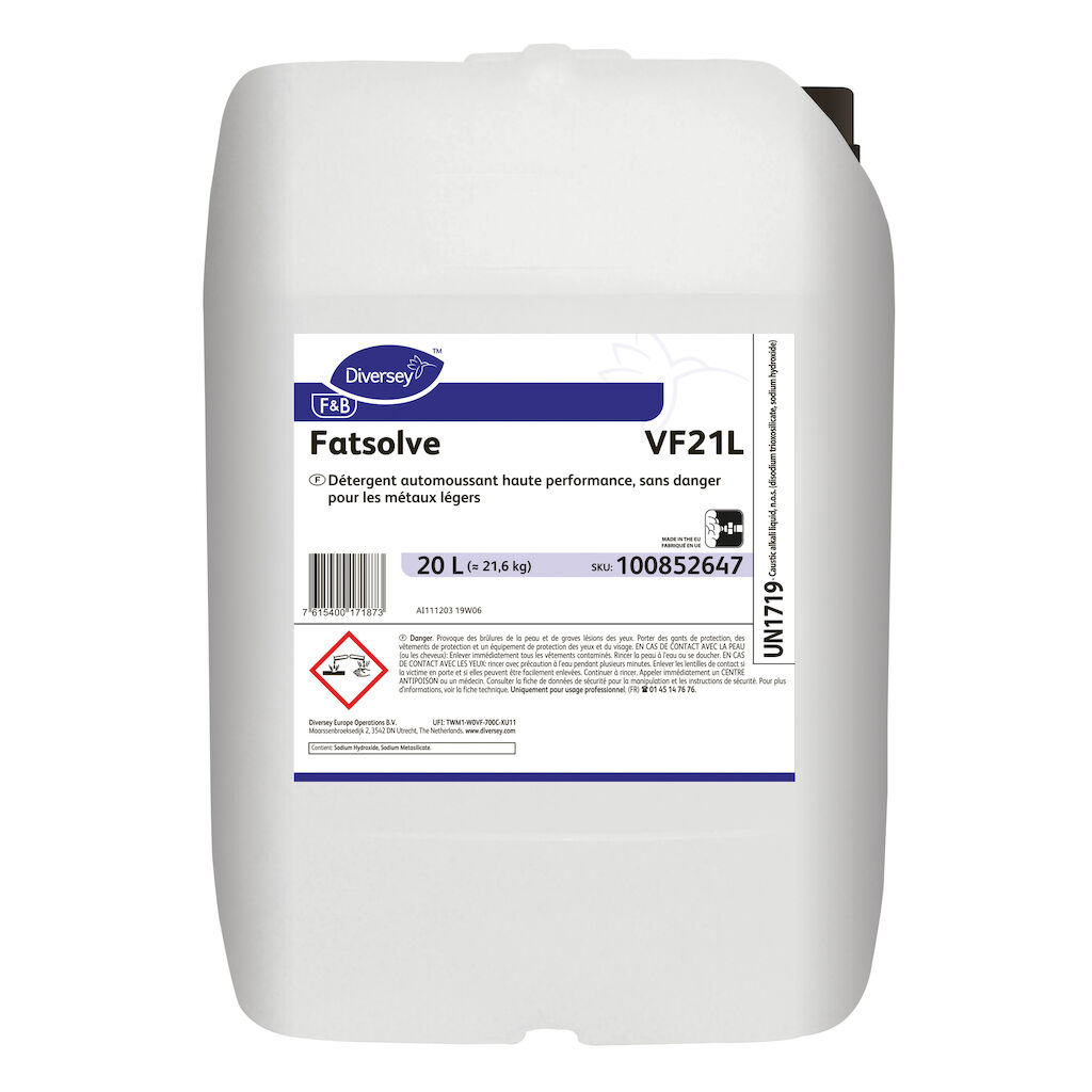 Fatsolve VF21L 20L - Détergent automoussant haute performance, sans ...