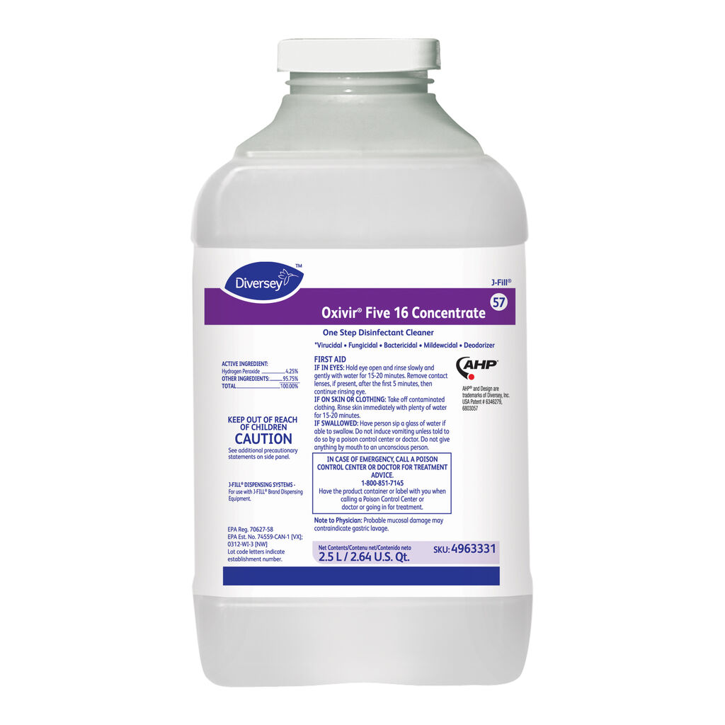 Oxivir® Five 16 Concentrate, 2.5L, J-Fill® / QuattroSelect®, 2/CT