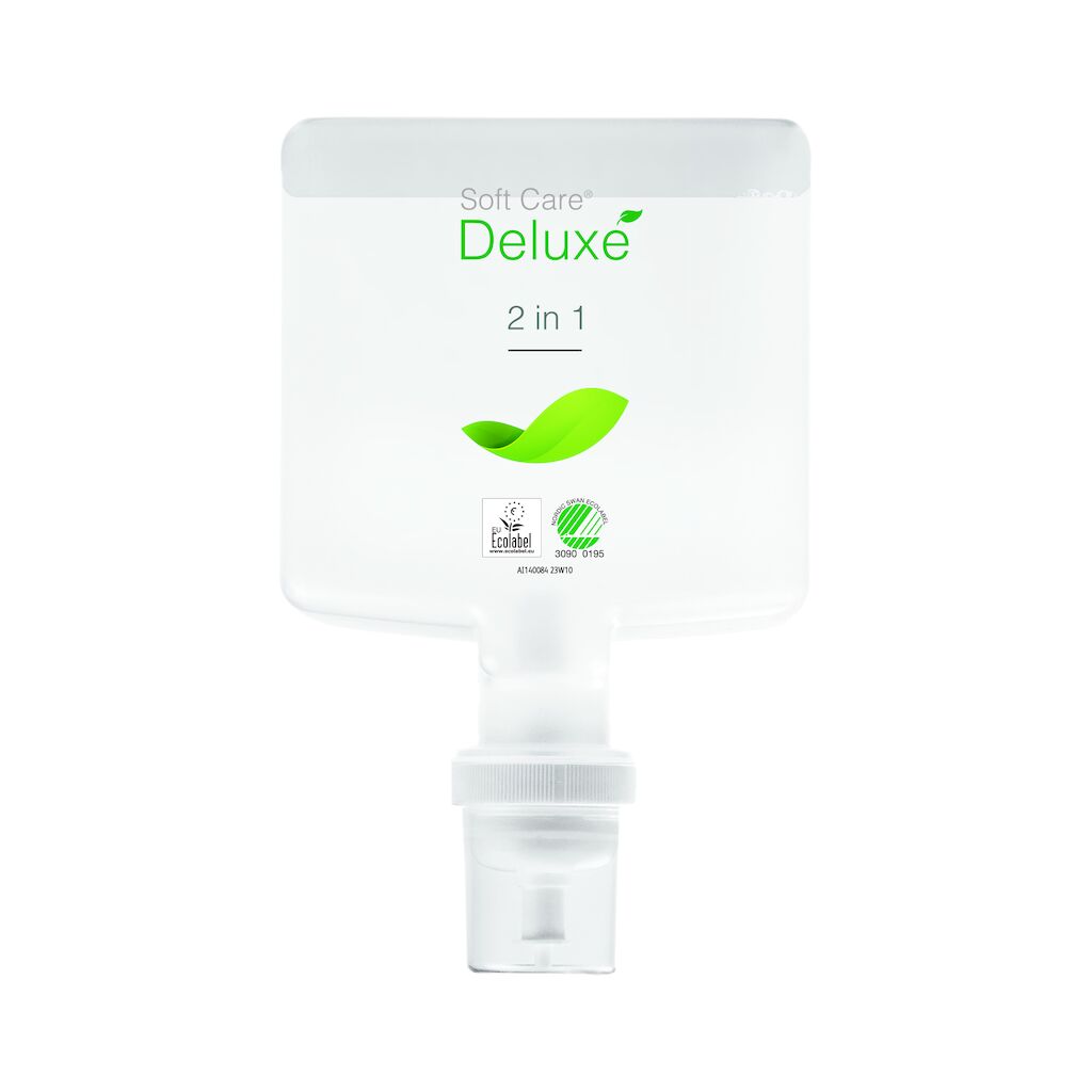 Soft Care Deluxe 2 in 1 4x1.3L - Miljöcertifierad, vårdande hand-, hår- och kroppstvätt